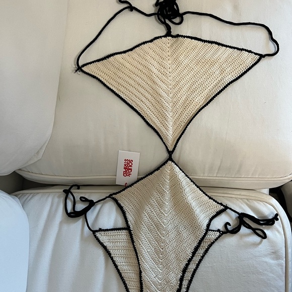 Solid and Striped crochet one piece swim suit - Picture 4 of 4